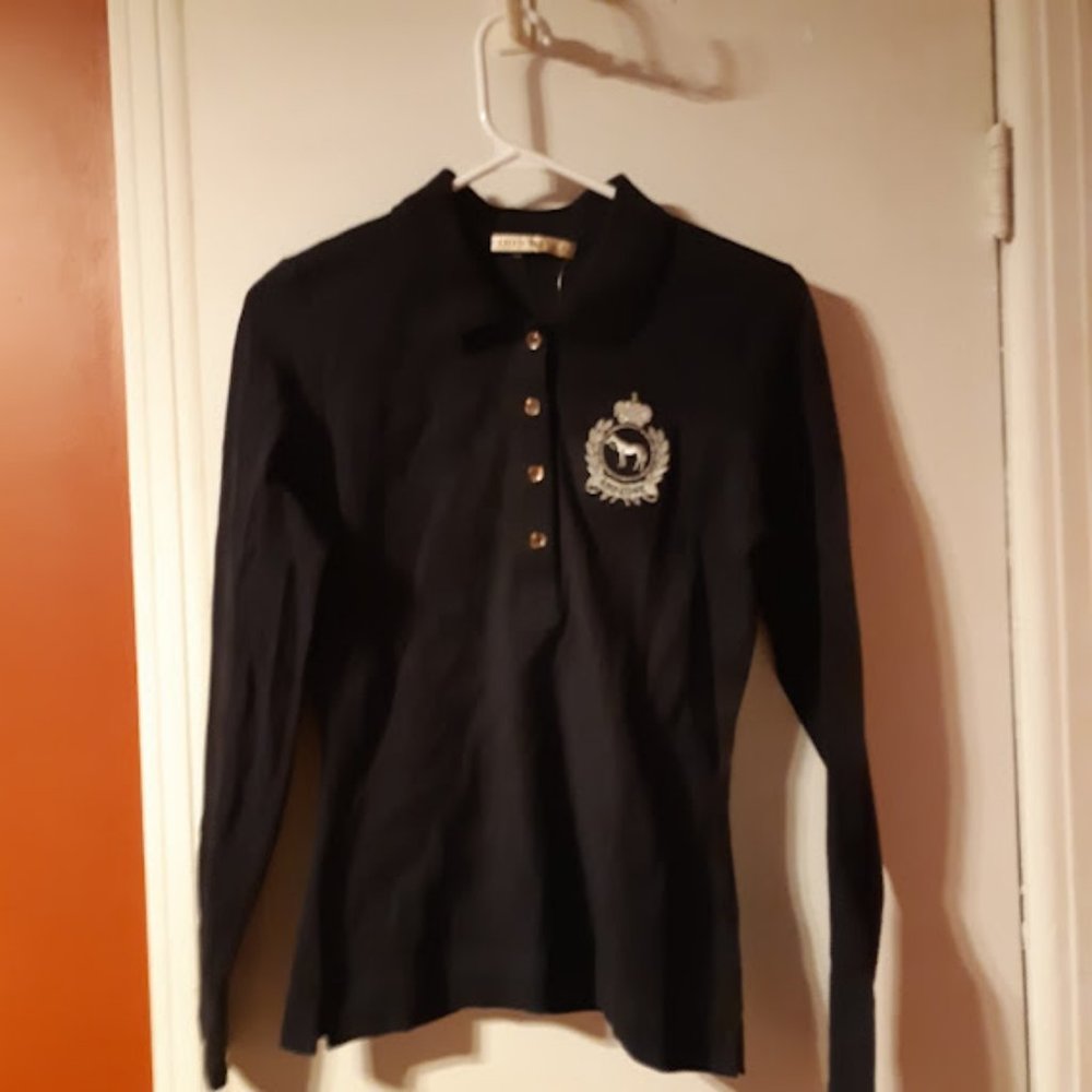 Iris Bayer long sleeve equestrian polo new with tags